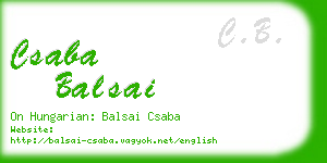 csaba balsai business card